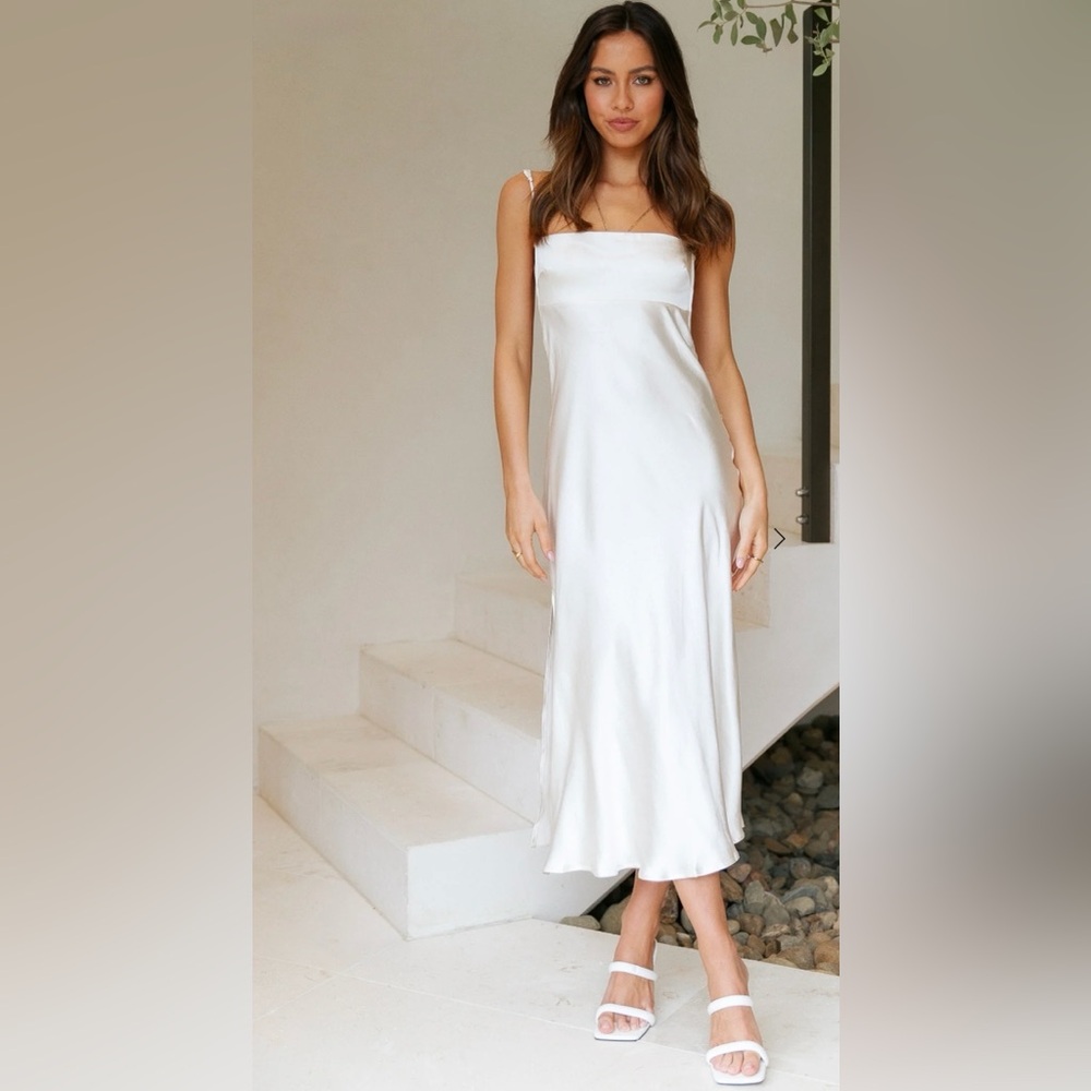 NO ADVICE MIDI DRESS - CREAM